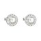 Stříbrné náušnice pecka s krystaly Swarovski a bílou perlou kulaté 31214.1 Bílá 7 mm
