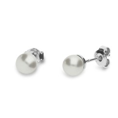 Náušnice se Swarovski Elements Classic Pearl K58186W White 6 mm