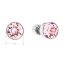 Strieborné náušnice pecka so Swarovski kryštálmi ružové okrúhle 31113.3 Light Rose