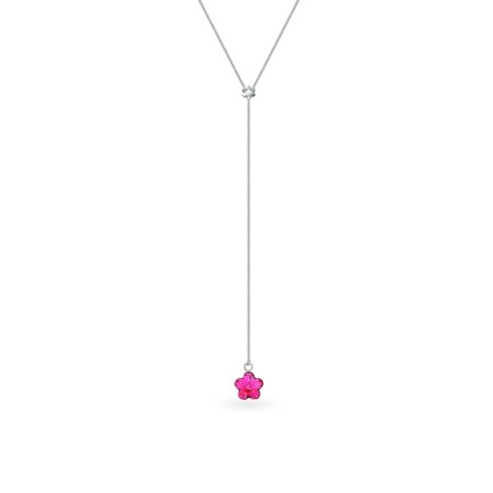 Náhrdelník se Swarovski Elements květinka Krystal + Fuchsia