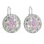 Strieborné náušnice visiace s kryštálmi Swarovski mix farieb okrúhle 31161.3 Sakura