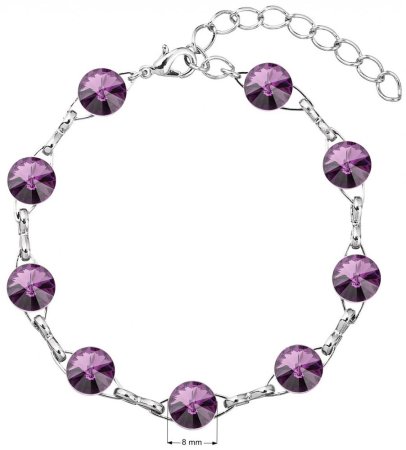 Náramok Rivoli so Swarovski Elements Amethyst 8 mm