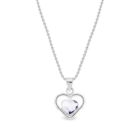 Náhrdelník čirý se Swarovski Elements Sweetheart NM28086C Krystal - Velikost: L