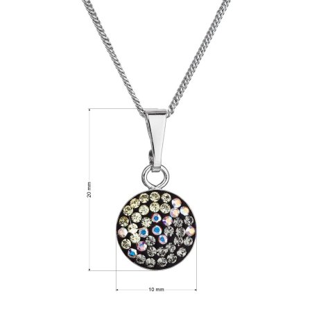 Strieborný náhrdelník so Swarovski kryštálmi okrúhly mesačný 32086.3 moonlight