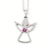 Ocelový náhrdelník anděl se Swarovski krystaly růžový 42043.3