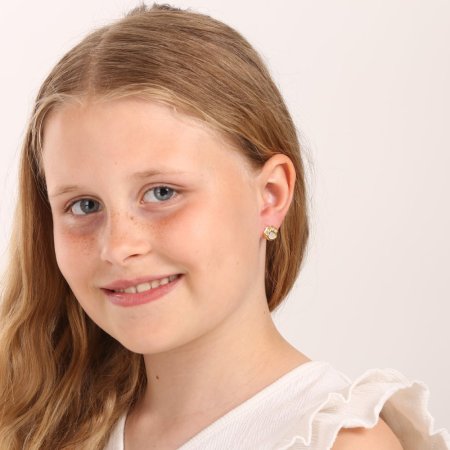 Pozlátené strieborné náušnice labky s perleťou 11519.1 perleť