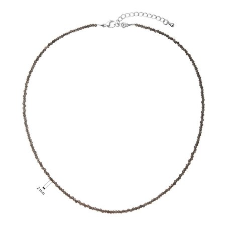 Náhrdelník s pravými grey spinel kamene 42012.3 oceľ