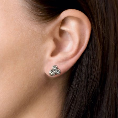 Strieborné náušnice číre sa Swarovski Elements Sweetie K11223C Krystal