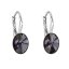 Stříbrné náušnice visací s krystaly Swarovski černý ovál 31276.3 Graphite