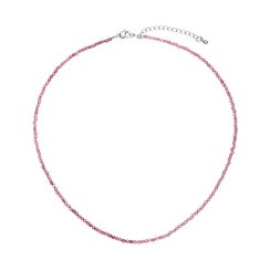 Náhrdelník s pravými ružovými opálmi 42012.3 oceľ