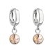 Strieborné visiace náušnice krúžky so Swarovski kryštálom 31300.3 Light Peach