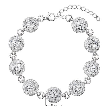 Stříbrný náramek se Swarovski krystaly bílý 33048.1 Krystal