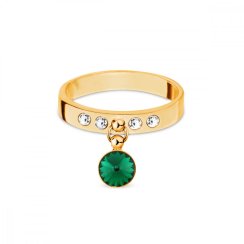 Prsteň zelený sa Swarovski Elements Glee PKOG1122SS29EMC Emerald