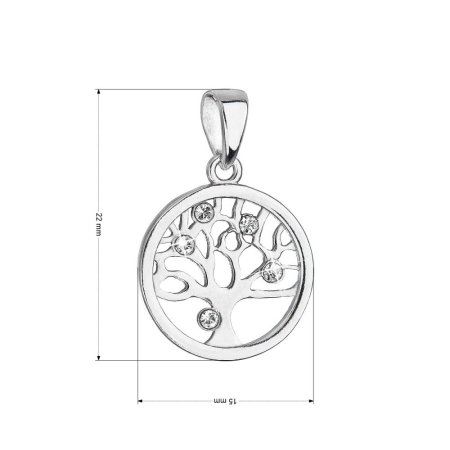 Strieborný prívesok so Swarovski kryštálmi strom života 34258.1