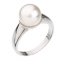 Stříbrný prsten s Preciosa perlou bílý 35022.1