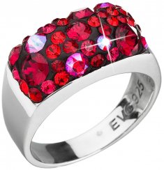 Strieborný prsteň s kryštálmi Swarovski červený 35014.3 Cherry