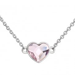 Strieborný náhrdelník s kryštálom Swarovski ružové srdce 32061.3 Rosaline