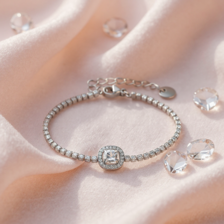 Náramek s čirými zirkony Princesse SB001C