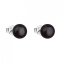 Strieborné náušnice kôstky s čiernou riečnou perlou 21042.3 Black 8 mm