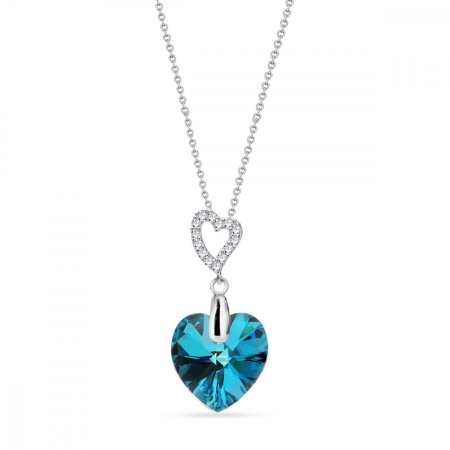 Náhrdelník modrý se Swarovski Elements Amore NCS622814BB Bermuda Blue