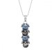 Náhrdelník modro šedý so Swarovski Elements Frou Frou ND6428DBSN Denim Blue + Silver Night