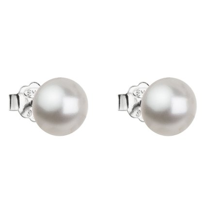 Náušnice se Swarovski Elements 31142.1 Bílá 8 mm