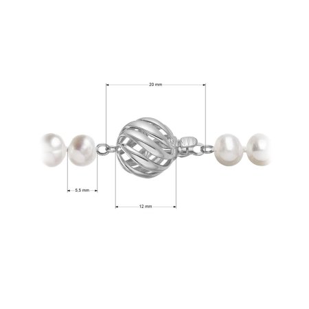 Perlový náramek z říčních perel se zapínáním z bílého 14 karátového zlata 823001.1/9264B bílý