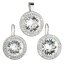 Sada šperkov s kryštálmi Swarovski náušnice a prívesok biele okrúhle 39108.1 Krystal
