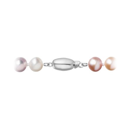Perlový náhrdelník z říčních perel se zapínáním z bílého 14 karátového zlata 822004.3/9271B multi