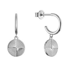 Strieborné náušnice s visiacou placičkou 61169
