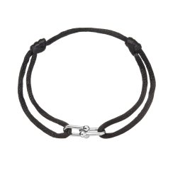 Kabbalah náramok so striebornou ozdobou 13094.3 black