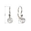 Stříbrné náušnice visací s krystaly Swarovski bílé kulaté 31112.1 Krystal