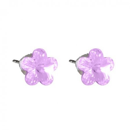 Náušnice so Swarovski Elements kvetinka Violet 10 mm
