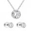 Sada šperkov so zirkónom v bielej farbe náušnice a náhrdelník 19007.1