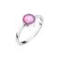 Stříbrný prsten se syntetickým opálem růžový kulatý 15001.3