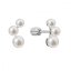 Stříbrné náušnice pecky s třemi bílými říčními perlami 21101.1B