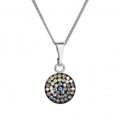 Stříbrný náhrdelník se Swarovski krystaly kulatý měsíční 32086.3 moonlight