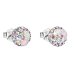 Stříbrné náušnice pecka s krystaly Swarovski růžové kulaté 31136.3 Magic Rose