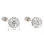 Strieborné náušnice kôstky s kryštálmi Swarovski biele okrúhle 31111.1 Krystal