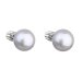 Stříbrné náušnice pecky s šedou říční perlou 21004.3 Grey 8 mm