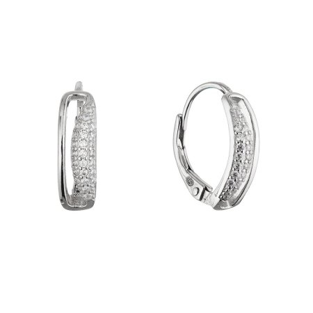 Stříbrné visací náušnice se zirkony 11665.1