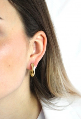 Pozlacené náušnice z chirurgické oceli kruhy 20 mm