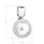 Stříbrný přívěsek s bílou kulatou perlou z křišťálu Preciosa 34212.1 Bílá