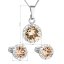 Sada šperkov s kryštálmi Swarovski náušnice, retiazka a prívesok hnedej oranžovej okrúhle 39352.3 Lt. Colorado Topaz