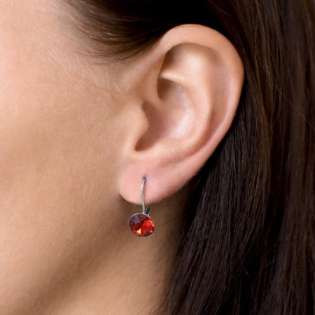 Sada šperkov s kryštálmi Swarovski náušnice, retiazka a prívesok červené okrúhle 39140.3 Light Siam