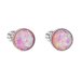 Stříbrné náušnice pecky se syntetickým opálem růžové kulaté 11001.3 Pink s. Opal