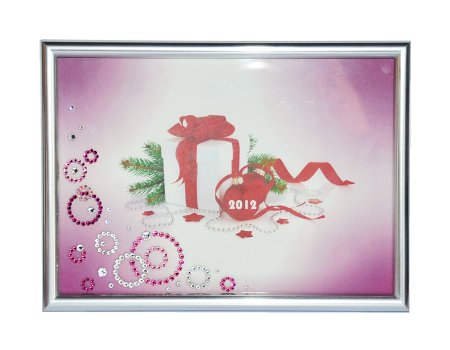 Stříbrný fotorámeček se Swarovski Elements růžový EL-10910