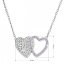 Strieborný náhrdelník dvojité fialové srdce so Swarovski kryštálmi 32079.3 Violet