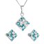 Sada šperků s krystaly Swarovski náušnice, řetízek a přívěsek modrý kosočtverec 39126.3 Turquoise