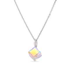 Náhrdelník se Swarovski Elements kostka AB 8 mm